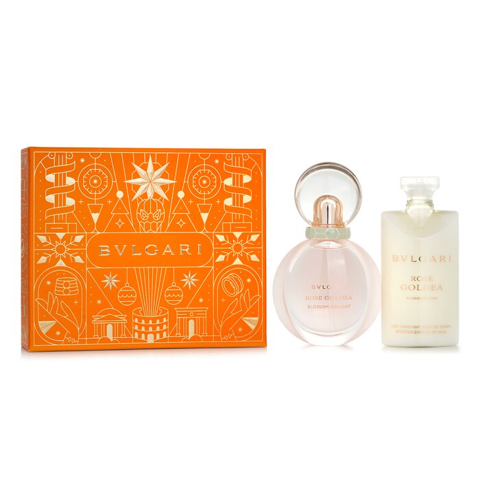 Set includes: 1x Bvlgari Rose Goldea Blossom Delight Eau De Parfum 50ml 1x Bvlgari Rose Goldea Blossom Delight Body Lotion 75ml Ideal for personal use or as a luxurious festive gift Bvlgari Rose Goldea Blossom Delight Eau De Parfum 50ml A radiant floral fragrance celebrating the freshness of rose petals & youthful elegance Infuses the senses with vibrant notes of rosebuds, white musk & Bulgarian rose for a luminous aura Elevates mood with a blend of natural floral accords that evoke joy & feminine energy Crafted with refined ingredients to deliver a long-lasting, delicate scent that lingers beautifully Bvlgari Rose Goldea Blossom Delight Body Lotion 75ml A silky body lotion that hydrates & enhances skin softness with a floral touch Enriched with moisturizing agents like glycerin & dimethicone to soothe & smooth skin texture Delivers a gentle fragrance layer that complements the Eau De Parfum for a complete scent experience Suitable for all skin types & made in Italy, reflecting Bvlgari’s luxury skincare craftsmanship Made in Italy
